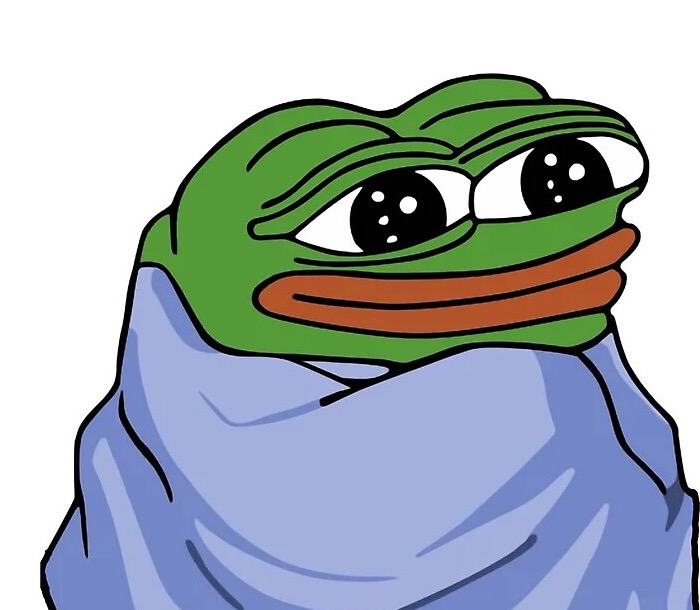 peepo comfy in blanket